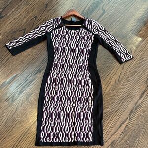 Black and Purple Sweater Dress